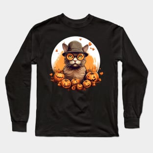 halloween cat Long Sleeve T-Shirt